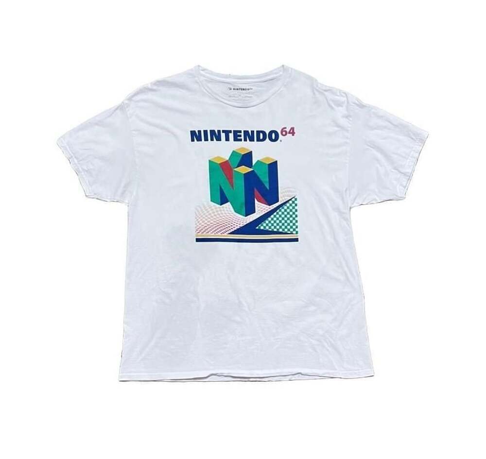 Genuine Nintendo 64 Logo Graphic Men's T-Shirt White XL